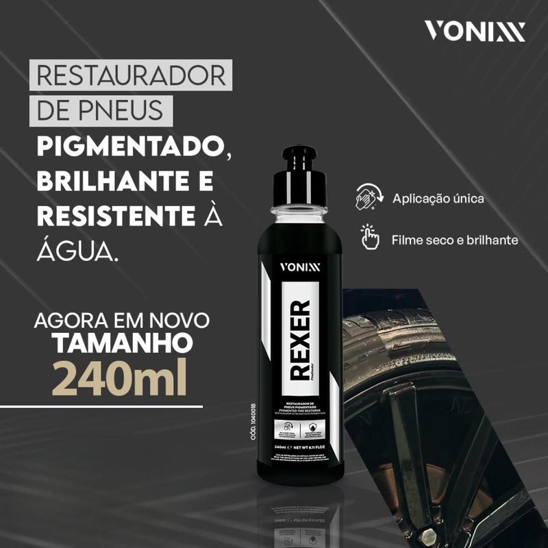 Rexer Intense e Restaurax Vonixx Renovador de Plásticos e Pneus
